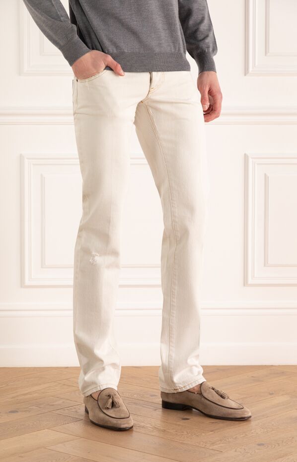 Dolce & Gabbana beige stretch denim jeans with a classic fit 994853 - photo 3