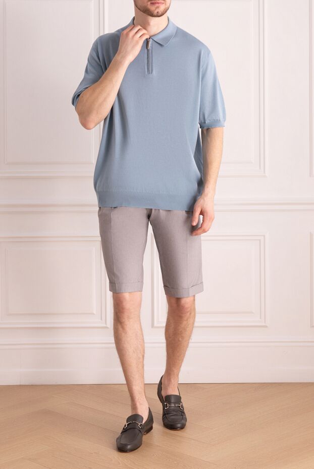 Dolce & Gabbana men's light gray cotton shorts with classic pleats 994913 - photo 2