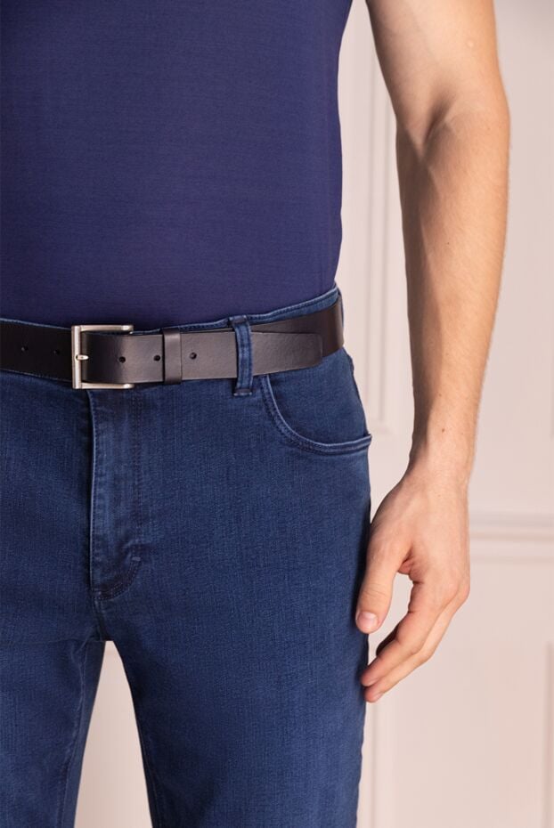 Orciani black leather belt for men 996157 - photo 2