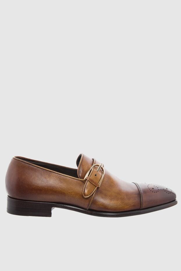 Max Verre brown leather patinated buckle shoes with darkened toe 996443 - photo 1