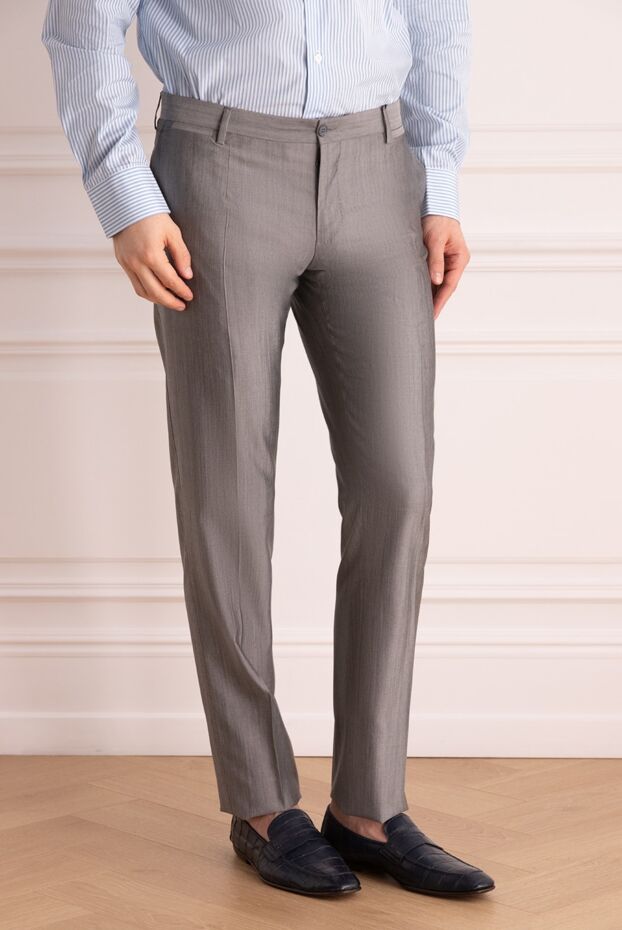 Dolce & Gabbana men's light gray trousers made of wool and silk 997010 - photo 3