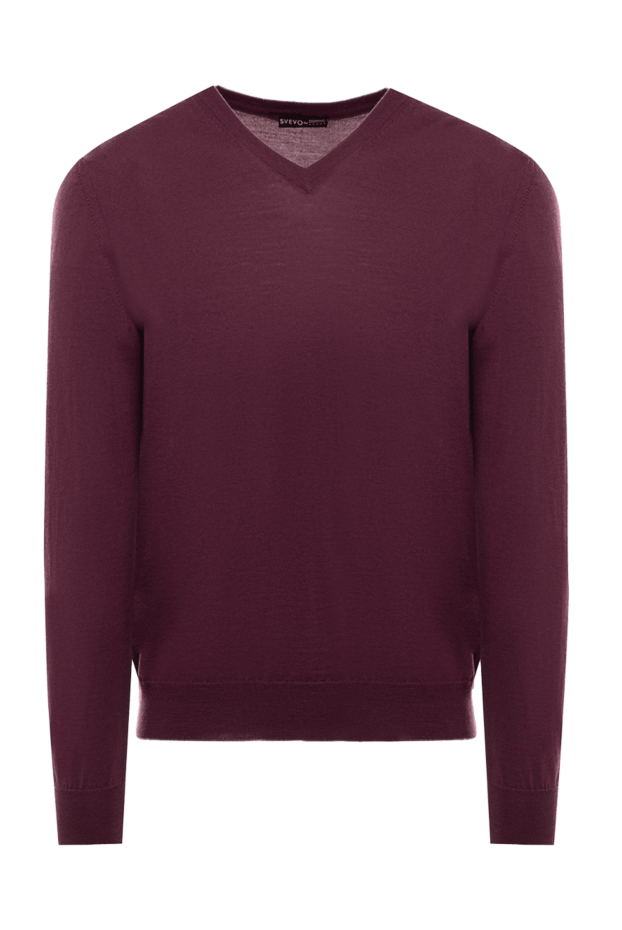 Svevo men's burgundy merino wool v-neck pullover (markdown) 195468 - photo 1