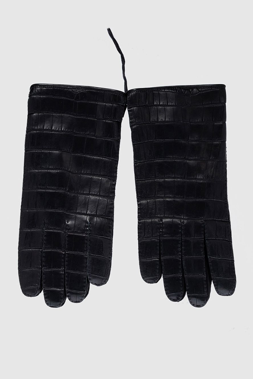Mazzoleni чоловічі рукавички зі шкіри крокодила чорні чоловічі купити фото з цінами 138688