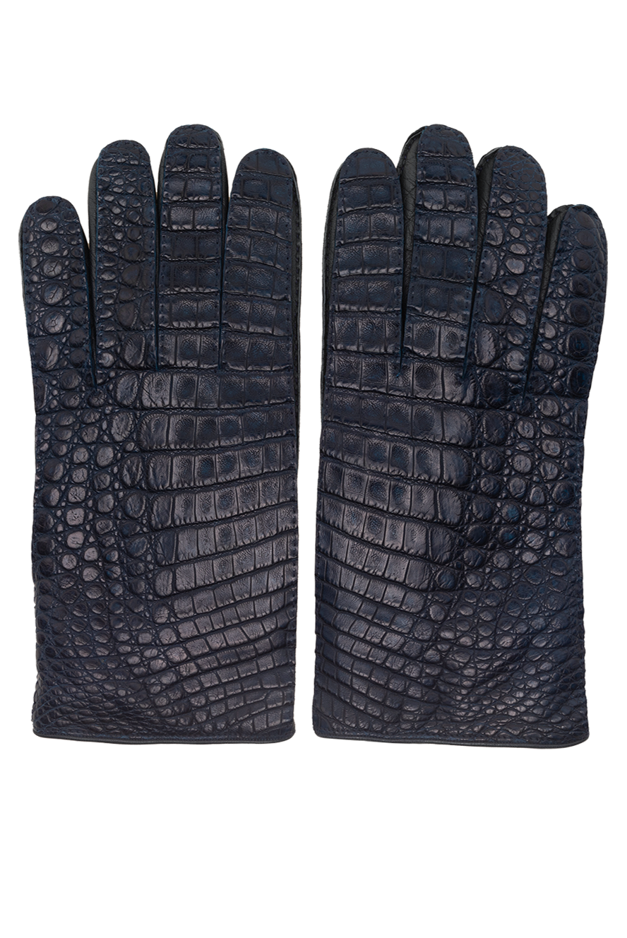 Mazzoleni чоловічі рукавички зі шкіри крокодила сині чоловічі купити фото з цінами 138689