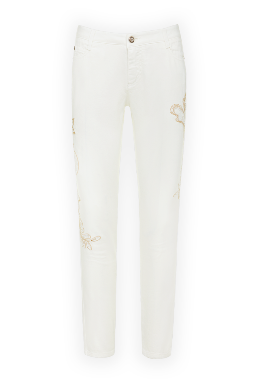 Ermanno Scervino woman women's white jeans with embroidery 139162 - photo 1