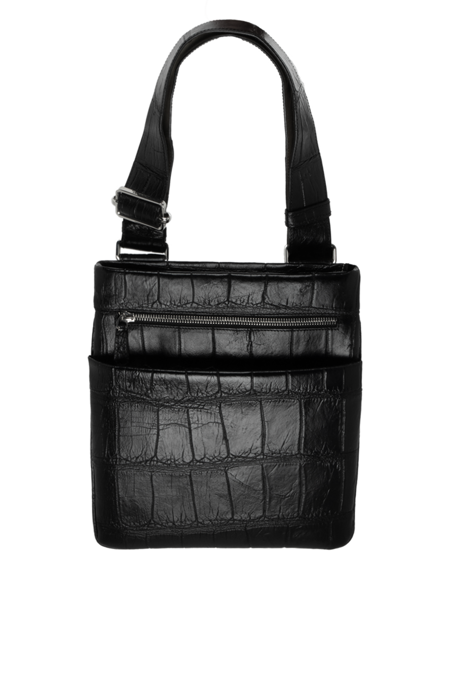 Tardini mens black textured alligator leather crossbody bag 140694 - photo 1