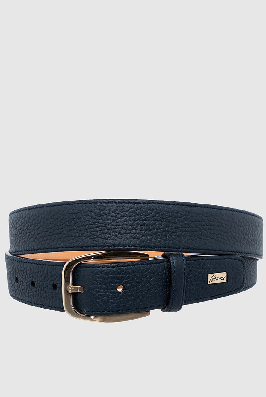 Brioni man blue leather belt for men 145438 - photo 1