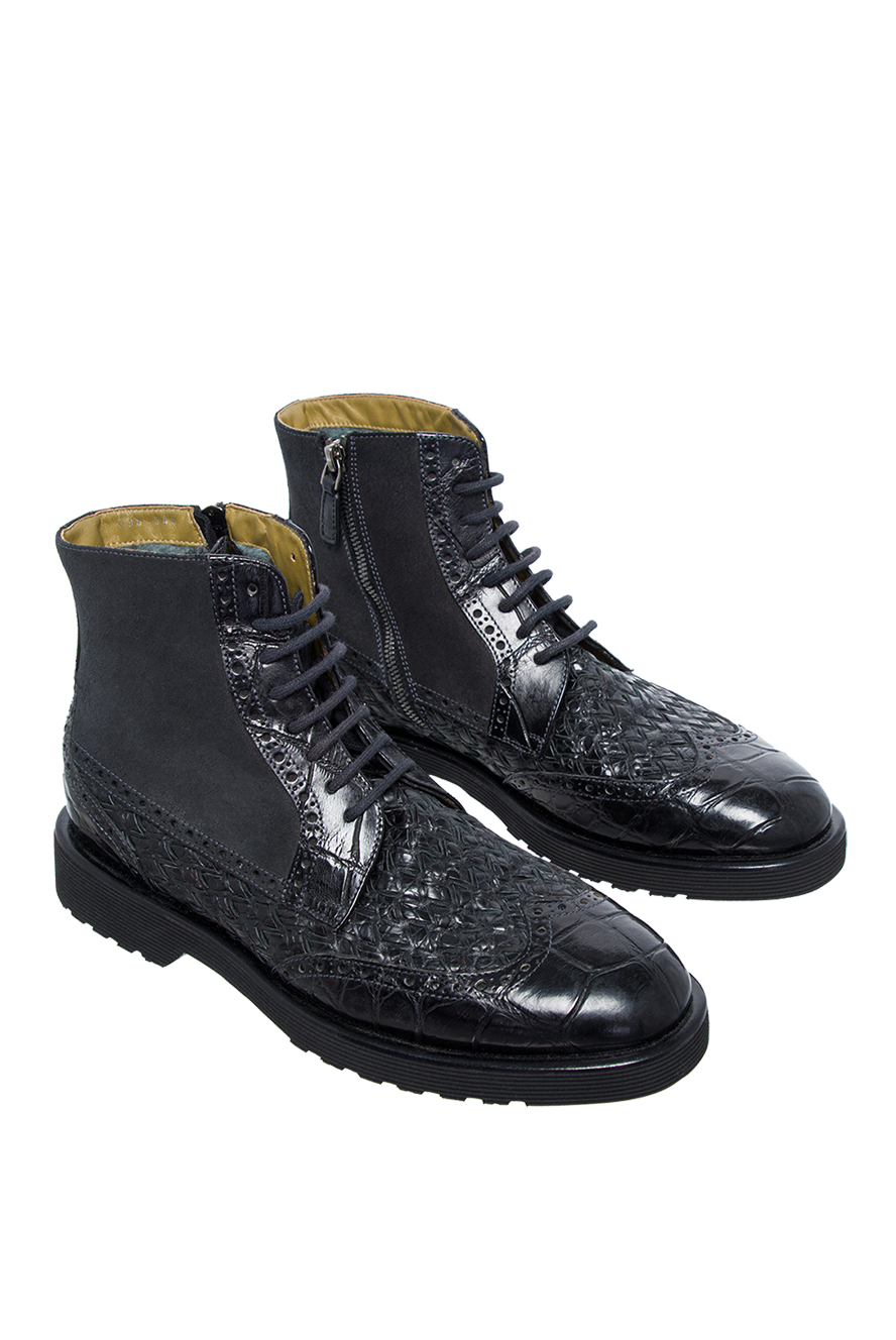 Tardini чоловічі чоловічі черевики зі шкіри та шкіри алігатора чорні купити фото з цінами 147552