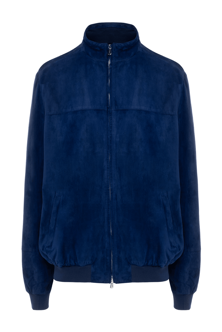 Blue suede jacket for men