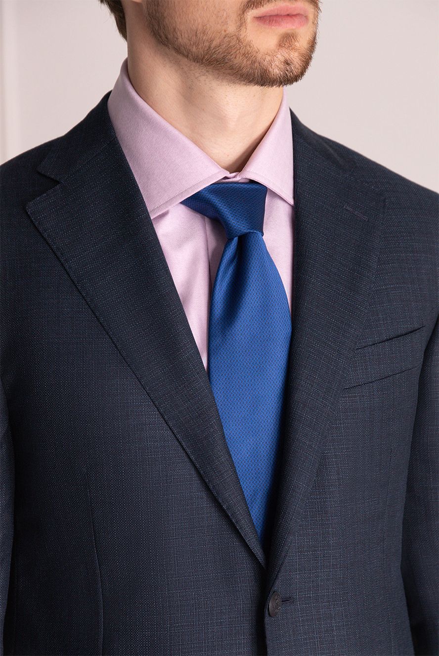 Italo Ferretti чоловічі краватка з шовку синя чоловіча купити фото з цінами 150729
