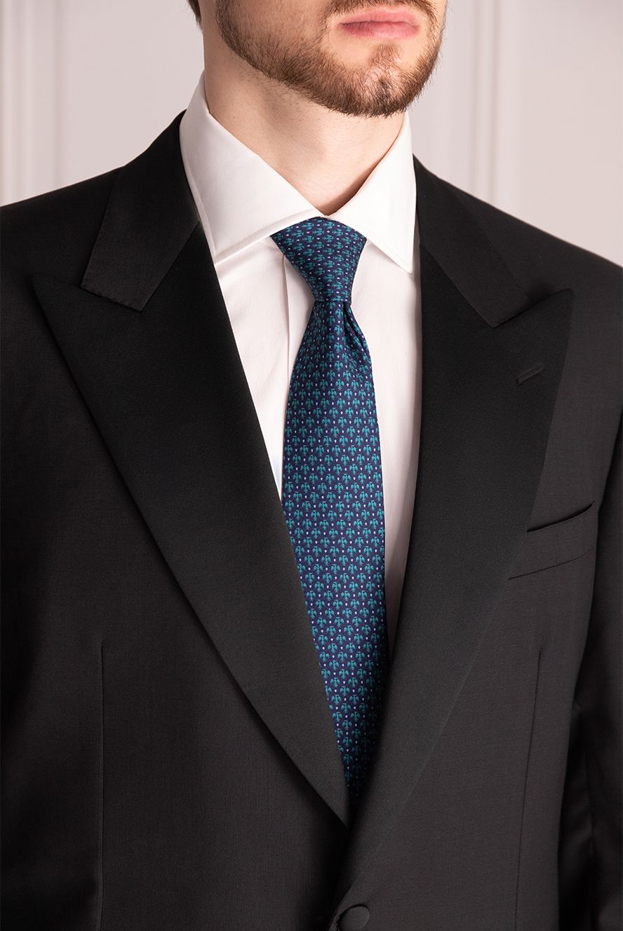 Corneliani чоловічі краватка з шовку синя чоловіча купити фото з цінами 153829