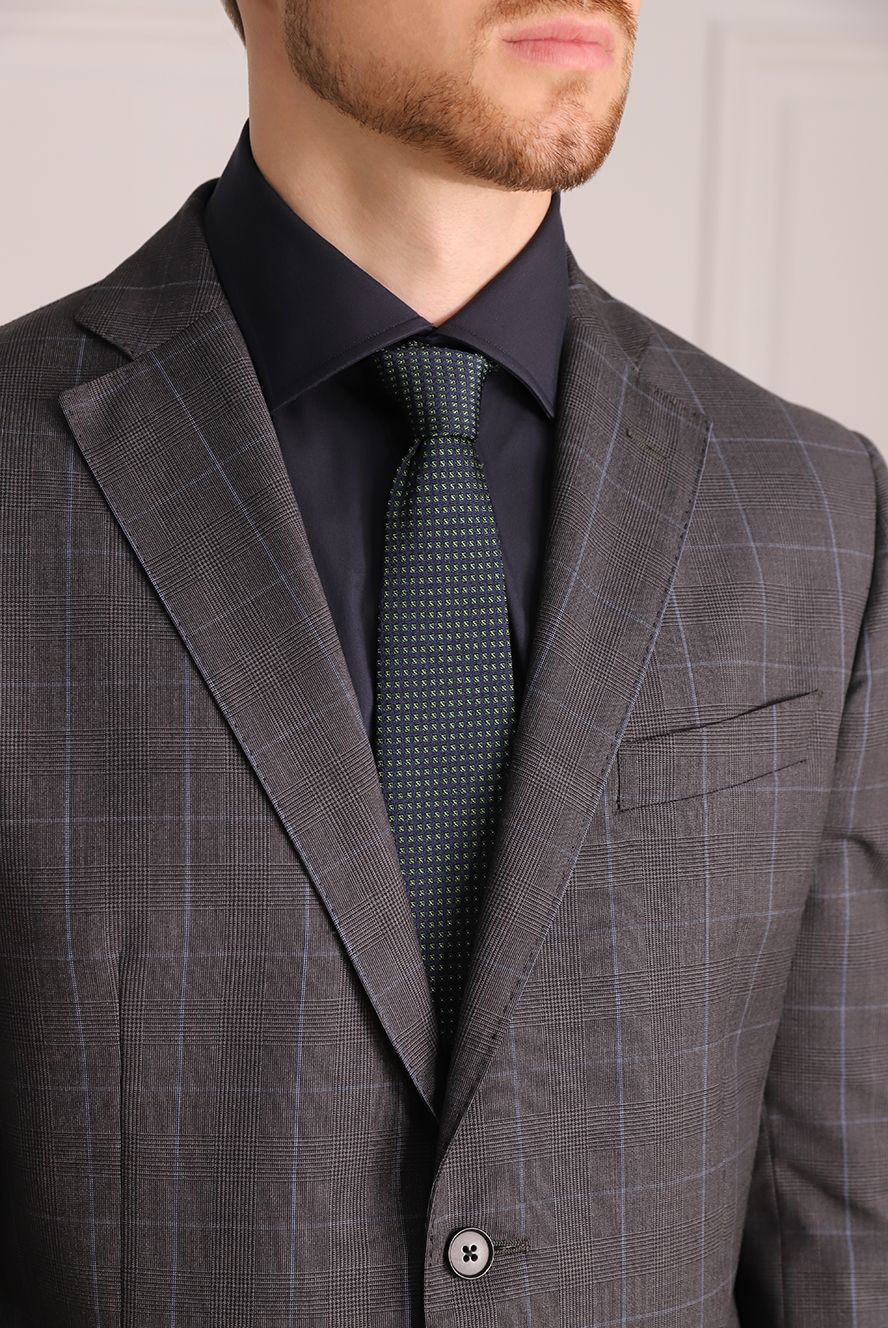 Corneliani чоловічі краватка з шовку та льону зелена чоловіча купити фото з цінами 153852