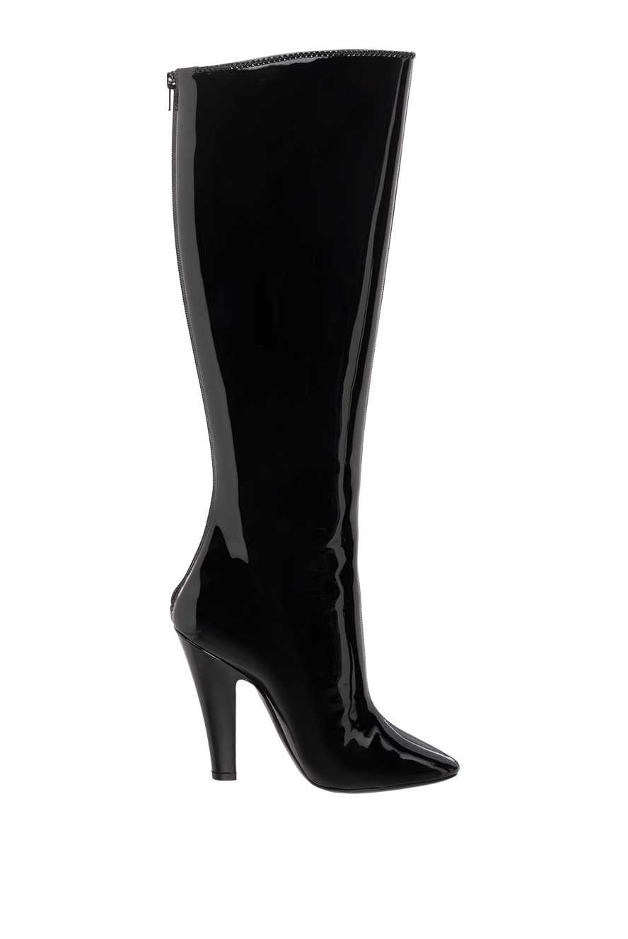 Saint Laurent жіночі чоботи зі шкіри чорні жіночі купити фото з цінами 164354