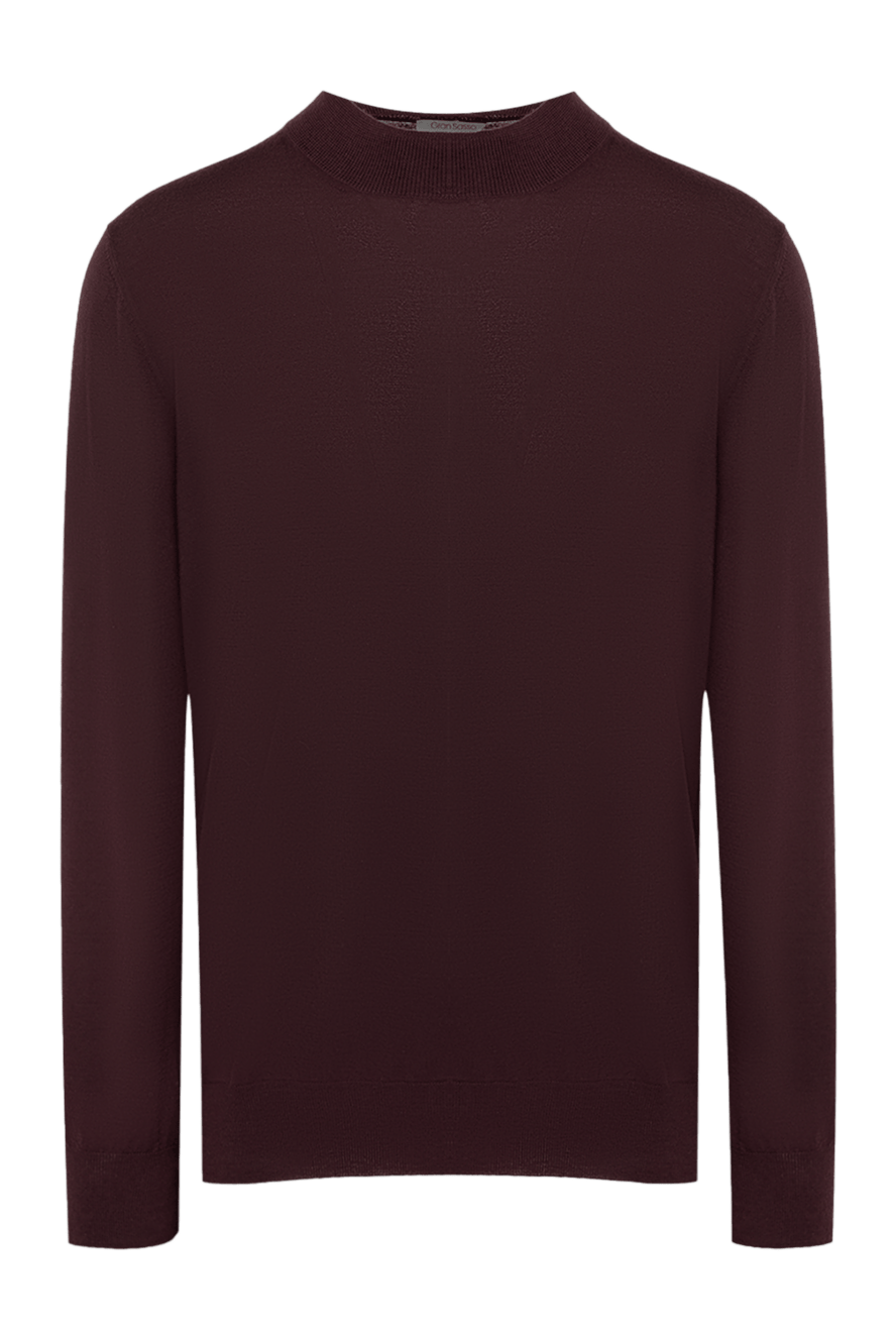 Gran Sasso thin cashmere burgundy jumper for men with a soft fit 165724 - photo 1