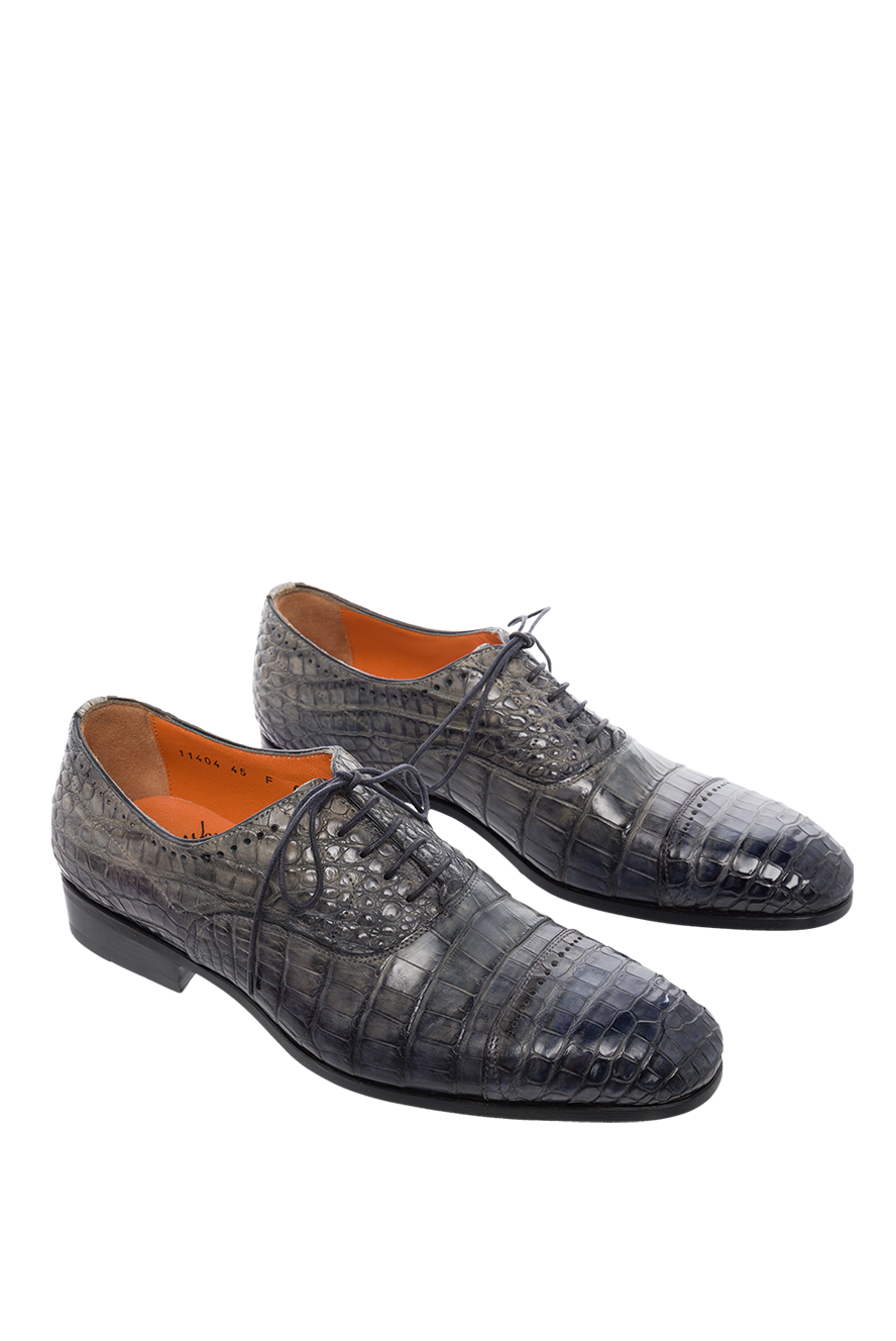 Santoni чоловічі туфлі чоловічі із шкіри крокодила сірі купити фото з цінами 166757