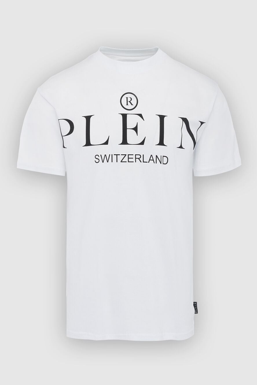 Philipp Plein біла футболка з написом switzerland і круглим вирізом 166827 - фото 1
