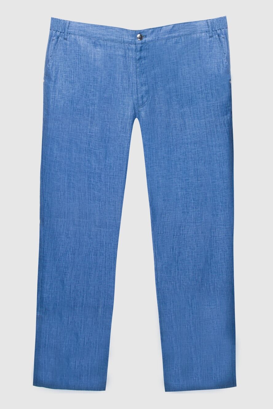 Zilli man men's blue linen trousers buy with prices and photos 167195 - photo 1