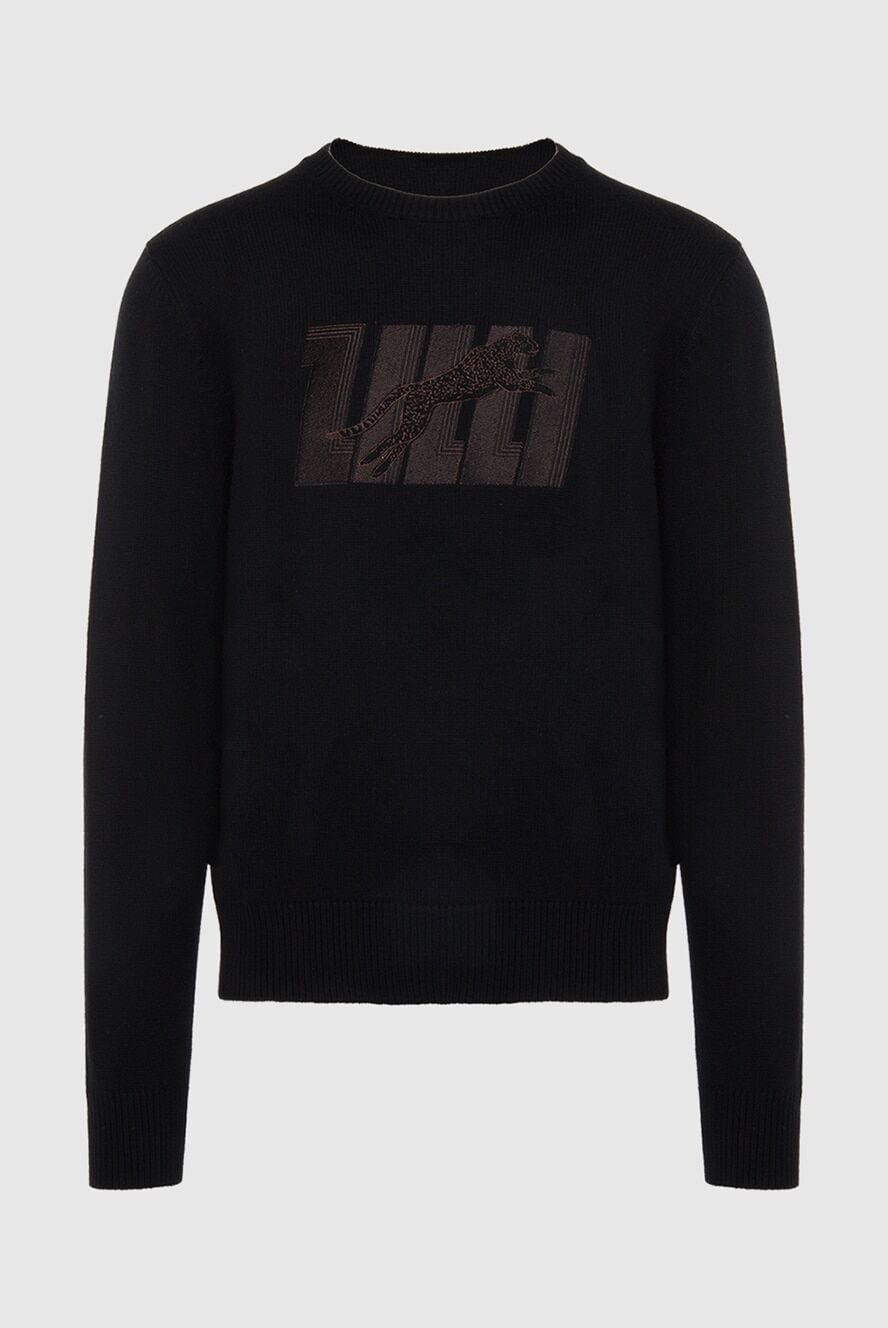 Zilli black cashmere jumper with branded print for men 167399 - photo 1