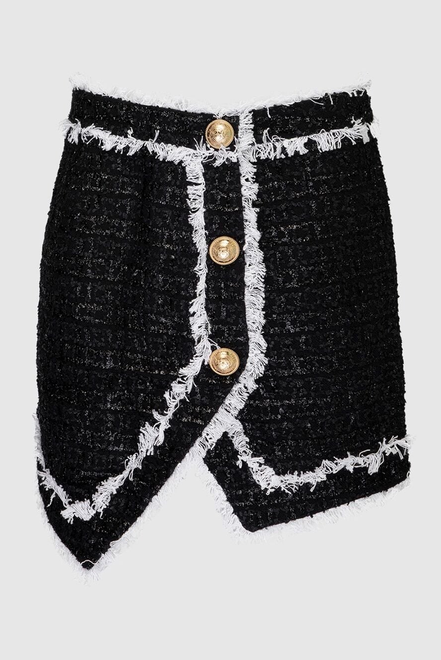 Balmain юбка из хлопка и полиамида черная женская 168949 - фото 1