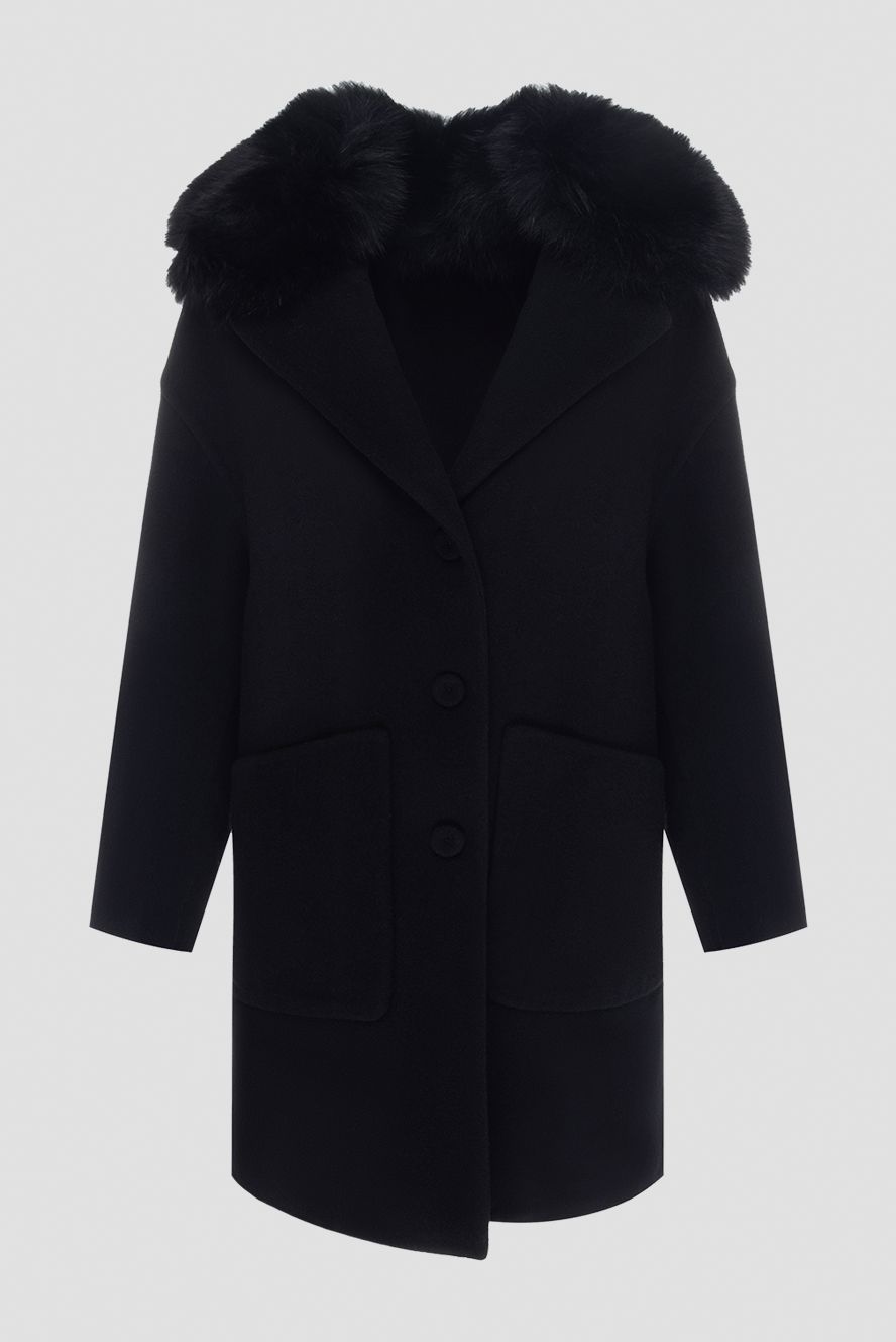 Ermanno Scervino жіночі пальто з вовни та кашеміру чорне жіноче купити фото з цінами 170404