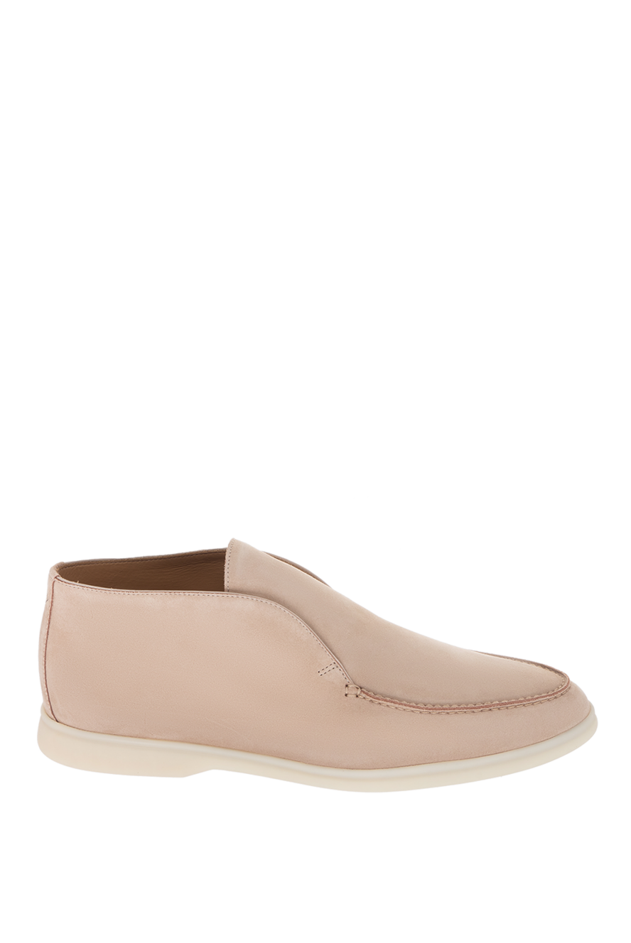Classic Open Walk Ankle Boot in Suede and Nappa Leather
