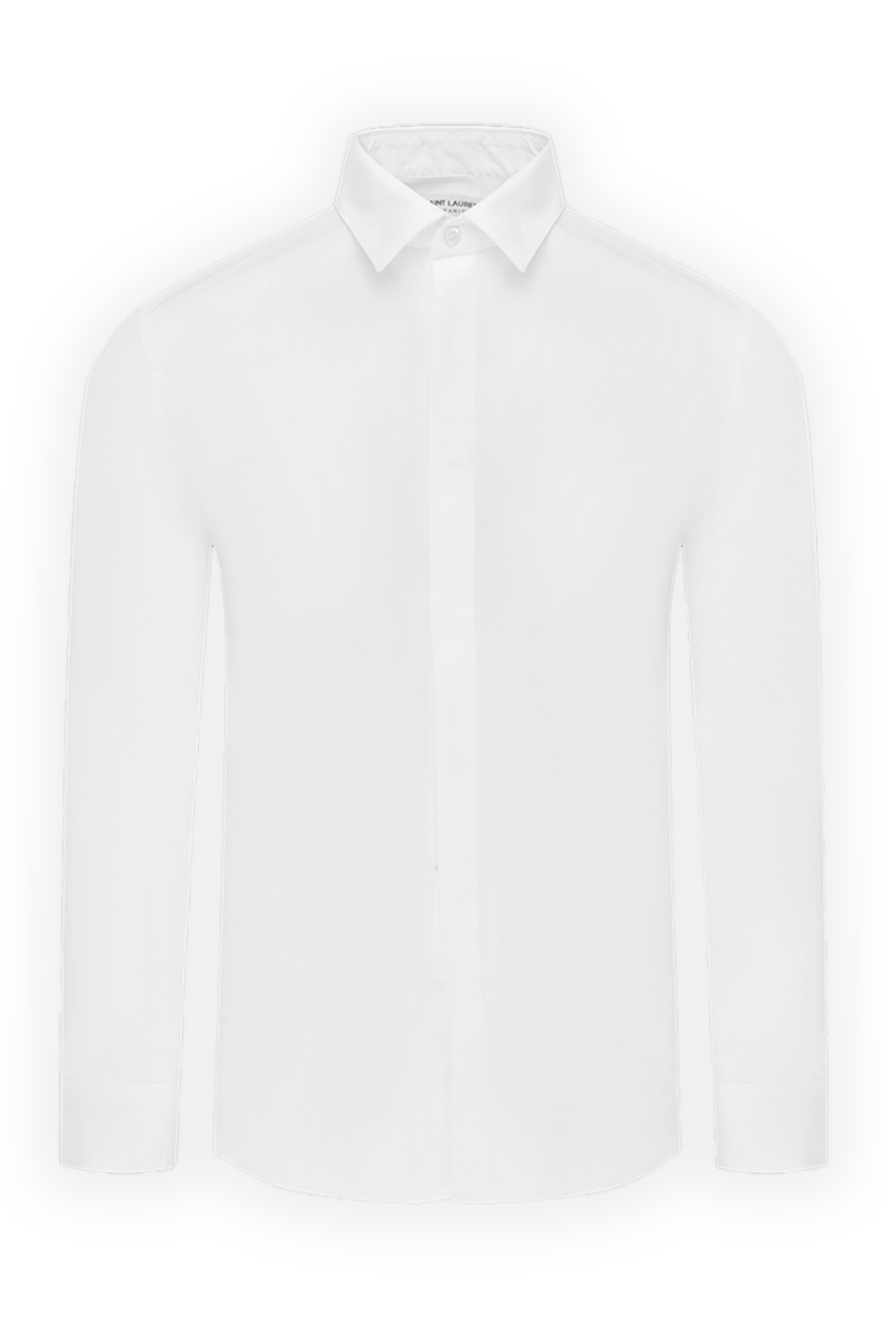 Men's white plain shirt with a neat collar
