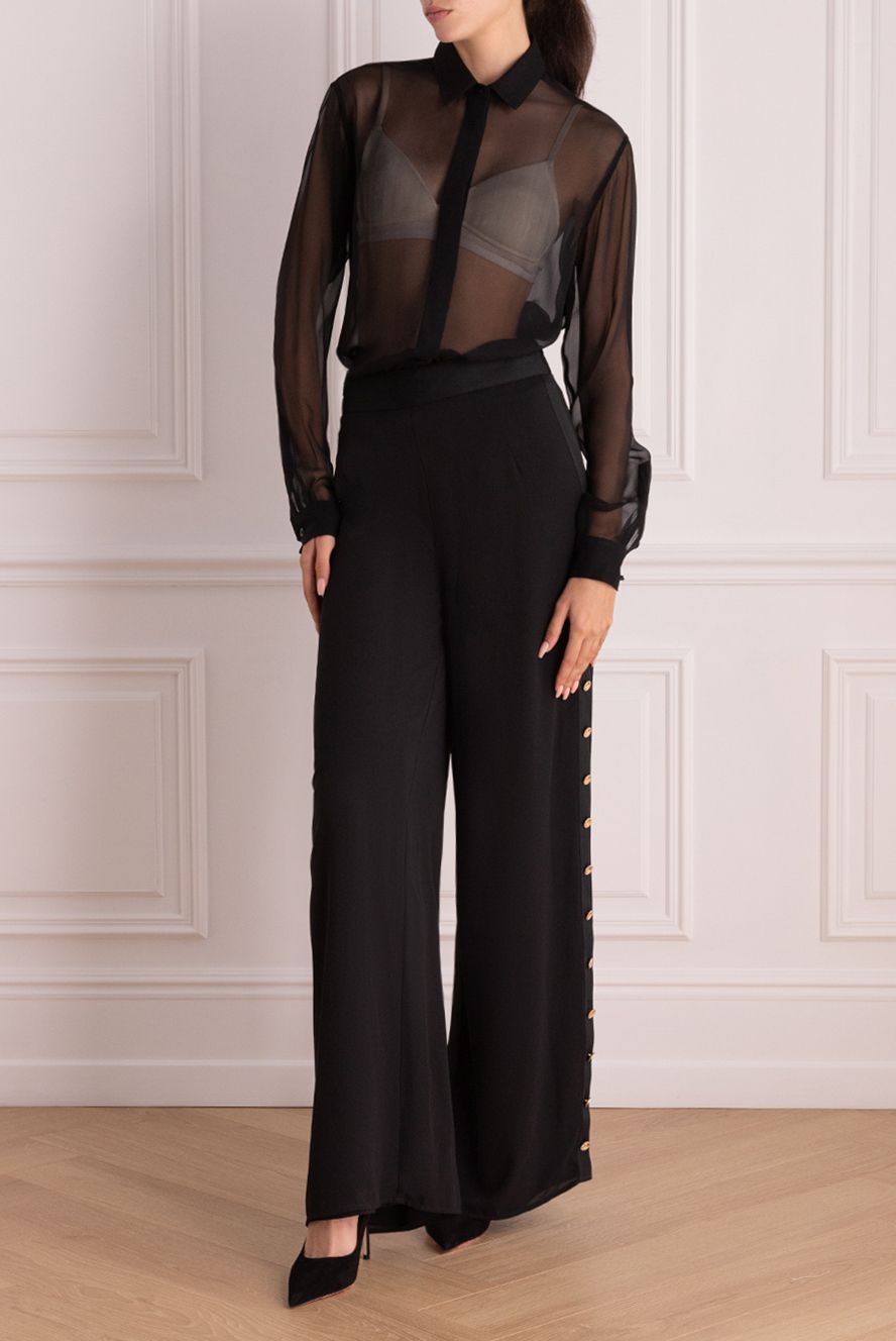Saint Laurent жіночі блуза з шовку чорна жіноча купити фото з цінами 171134