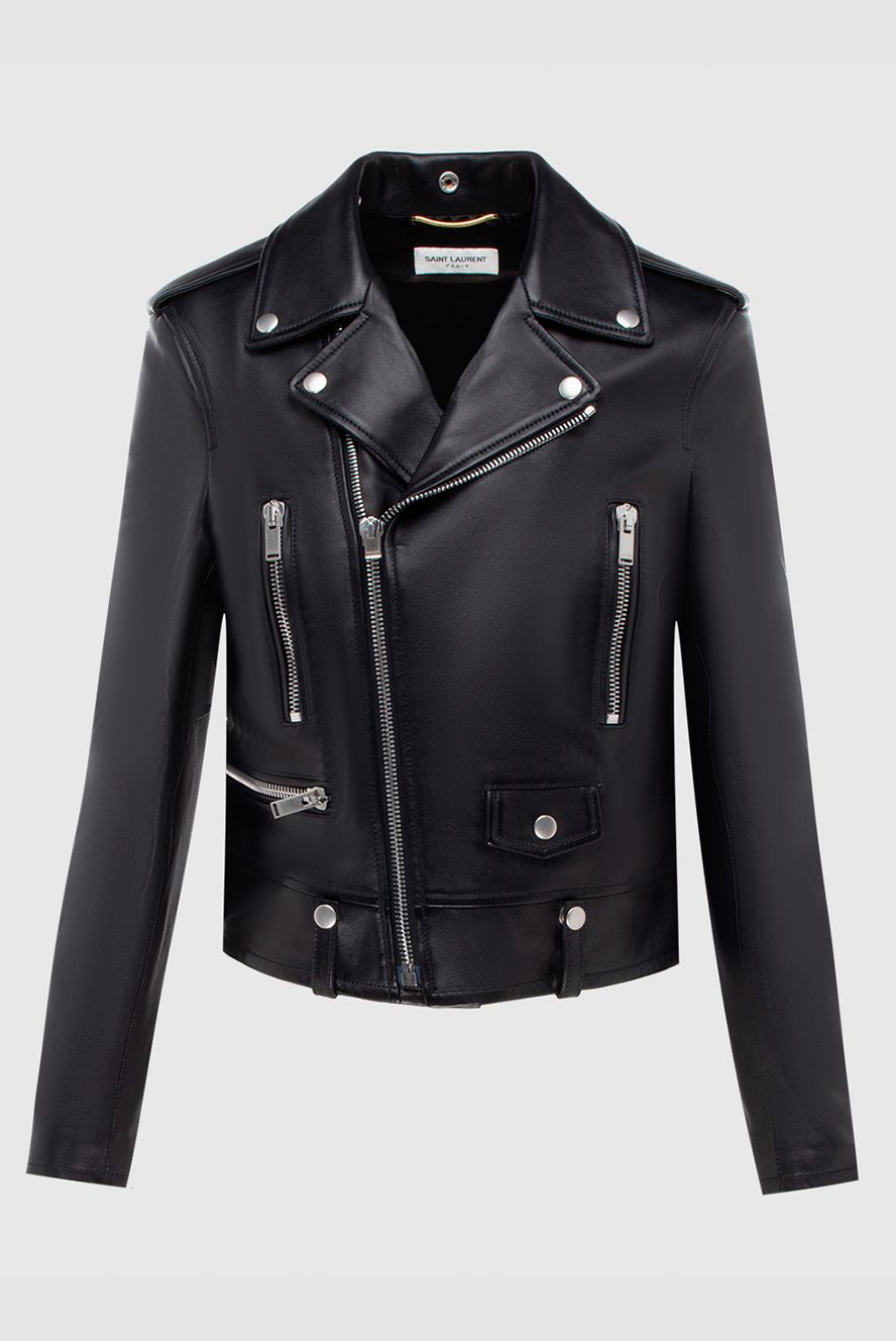 Saint Laurent жіночі куртка із натуральної шкіри чорна жіноча купити фото з цінами 171454
