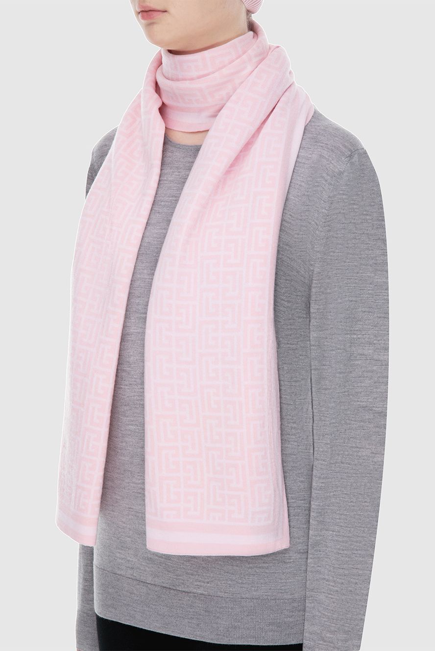 Balmain жіночі шарф вовняний рожевий жіночий купити фото з цінами 171518