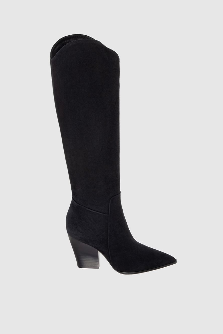 Santoni жіночі чоботи із замші чорні жіночі купити фото з цінами 171663