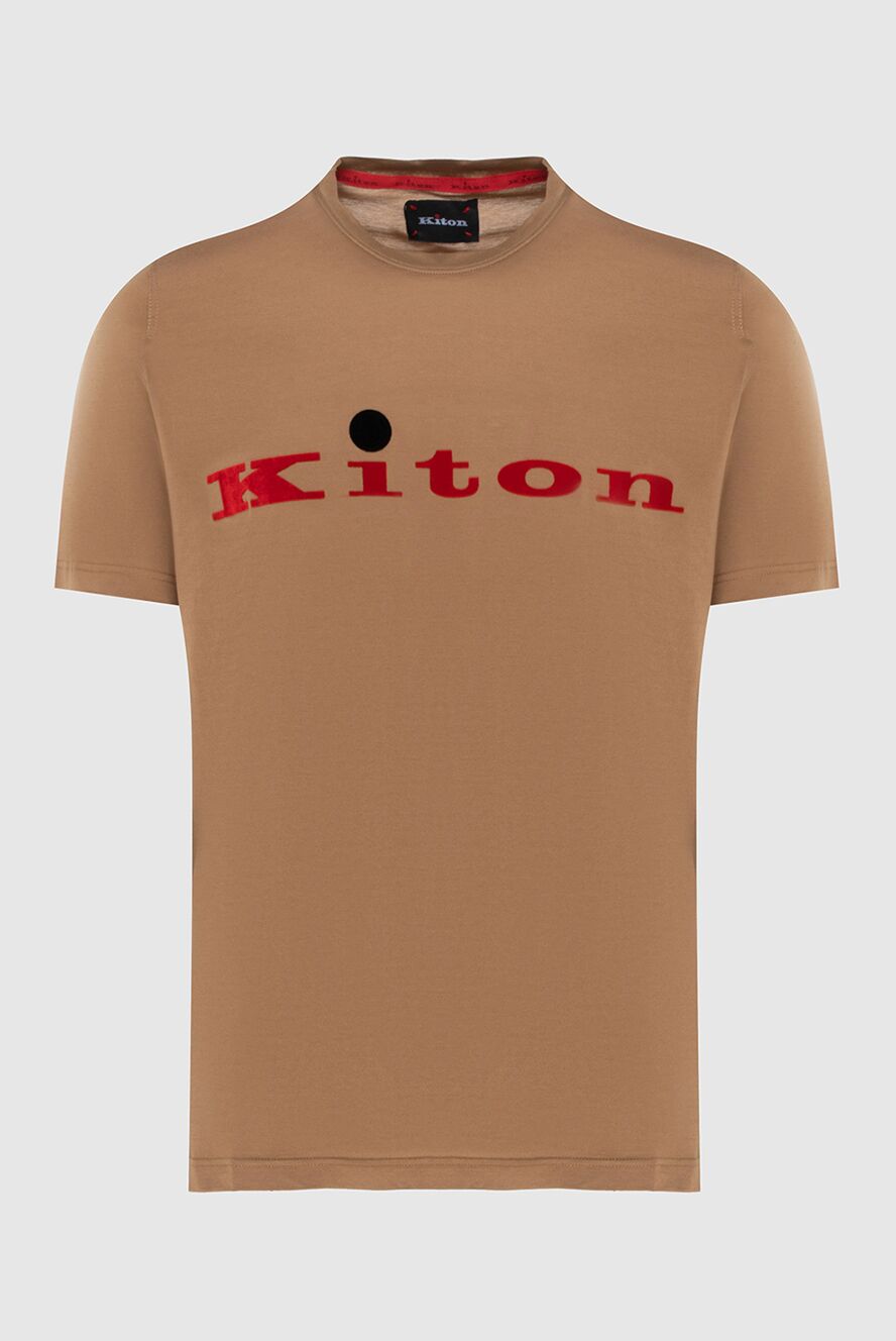 Kiton чоловічі футболка з бавовни коричнева чоловіча 172688 - фото 1