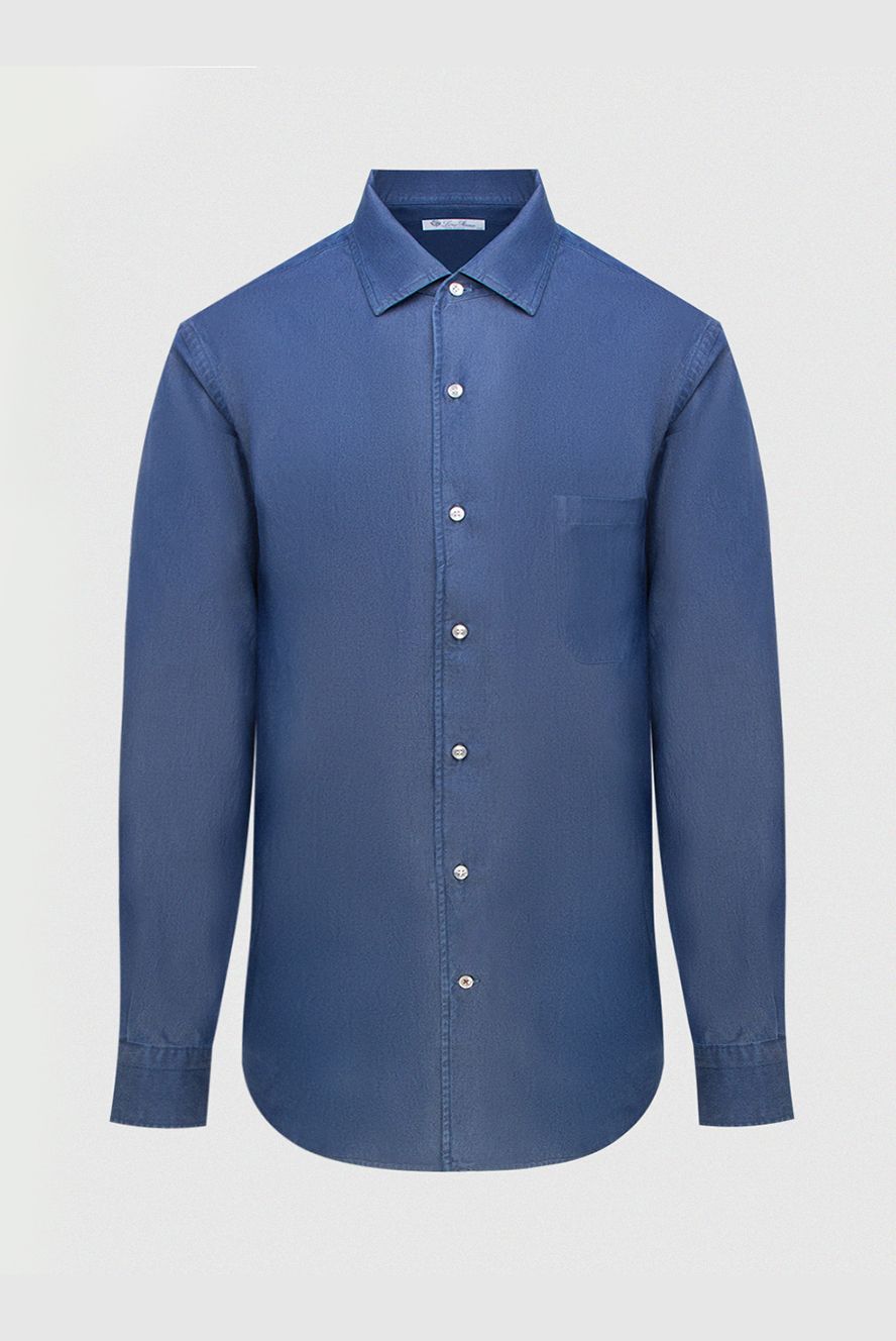 Loro Piana чоловічі сорочка з бавовни синя чоловіча купити фото з цінами 173003