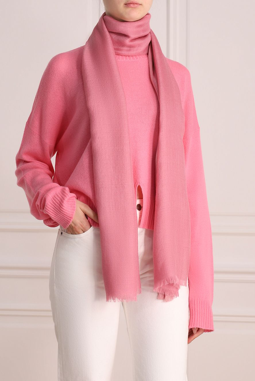 Loro Piana жіночі шарф з кашеміру та шовку рожевий жіночий купити фото з цінами 173991