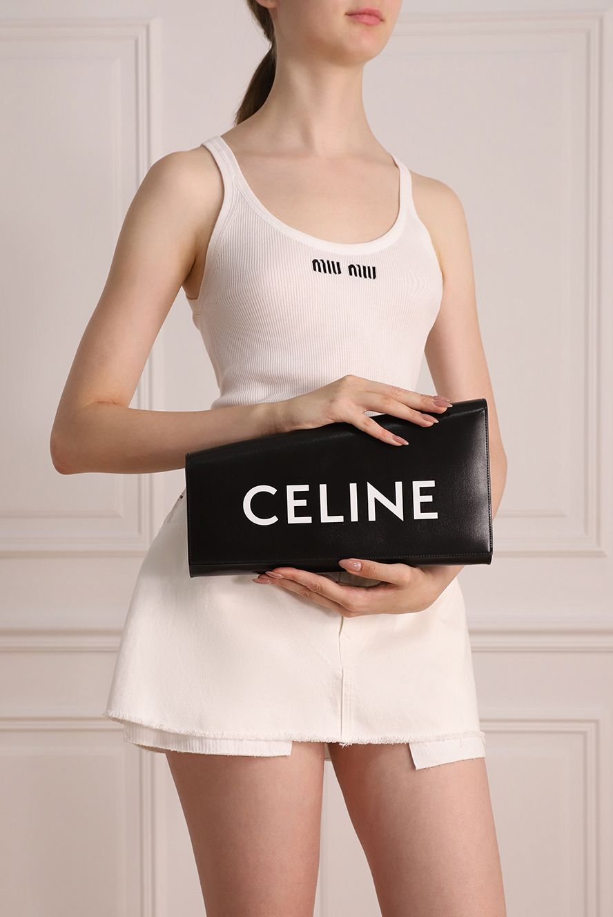 Celine жіночі клатч зі шкіри чорний жіночий купити фото з цінами 174147