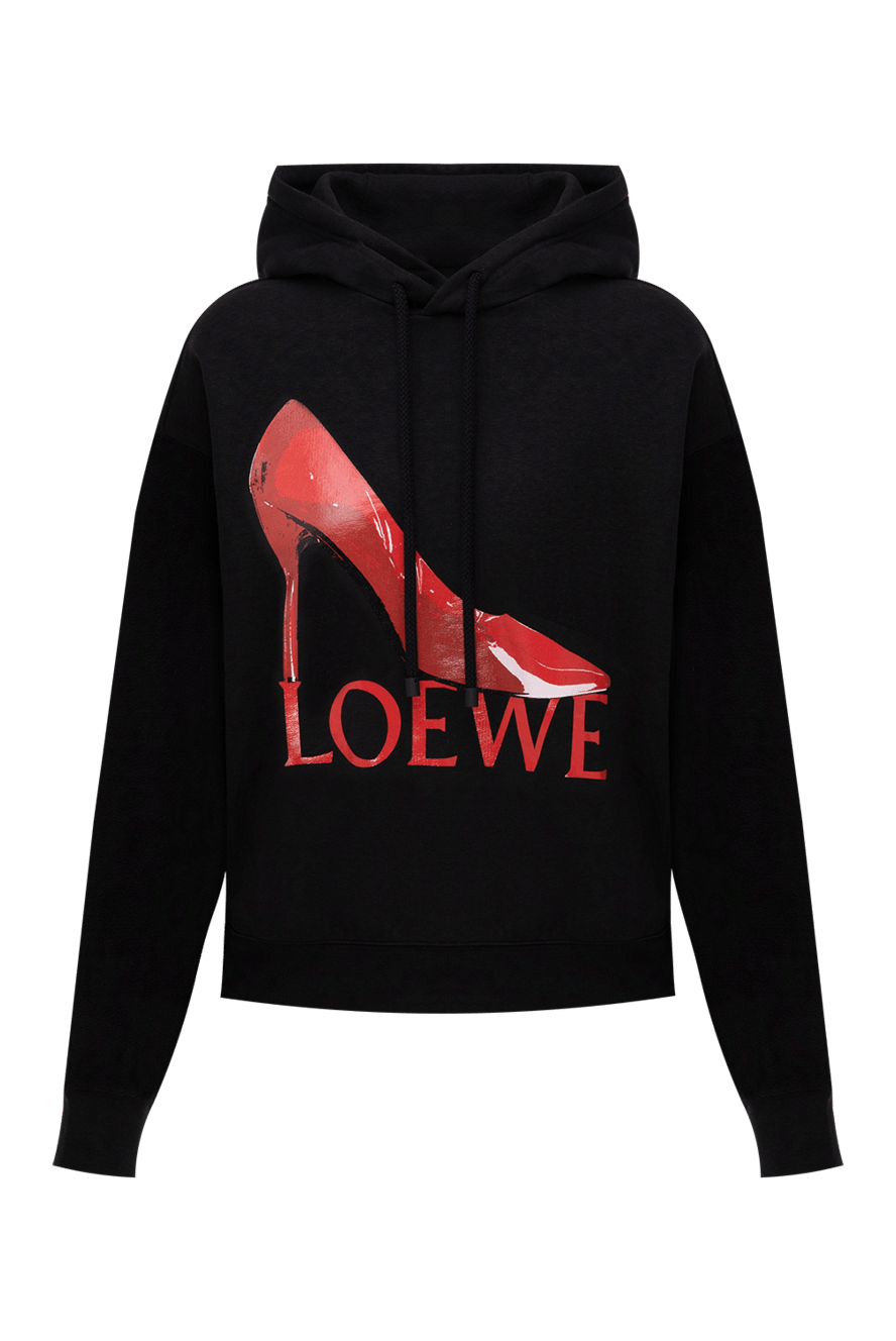 Loewe женские худи из хлопка черный женское купить с ценами и фото 174196 - фото 1