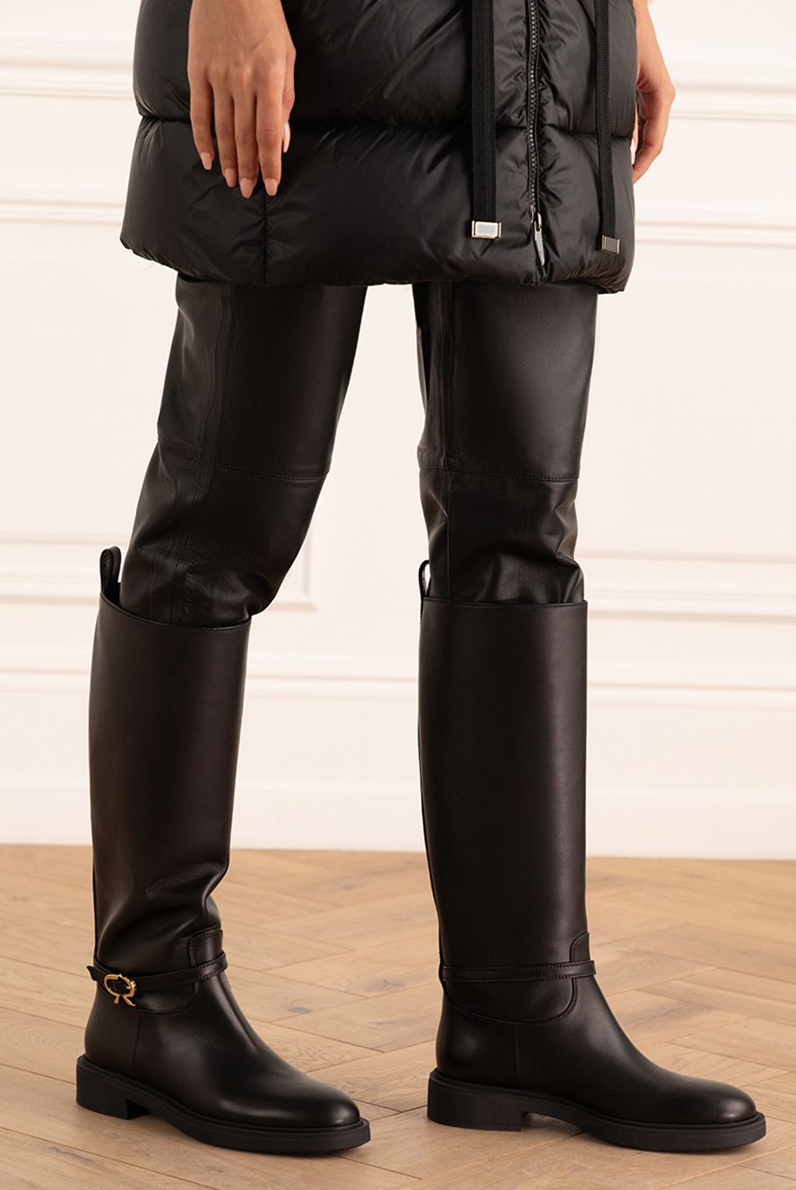 Gianvito Rossi жіночі чоботи зі шкіри чорні жіночі купити фото з цінами 174302