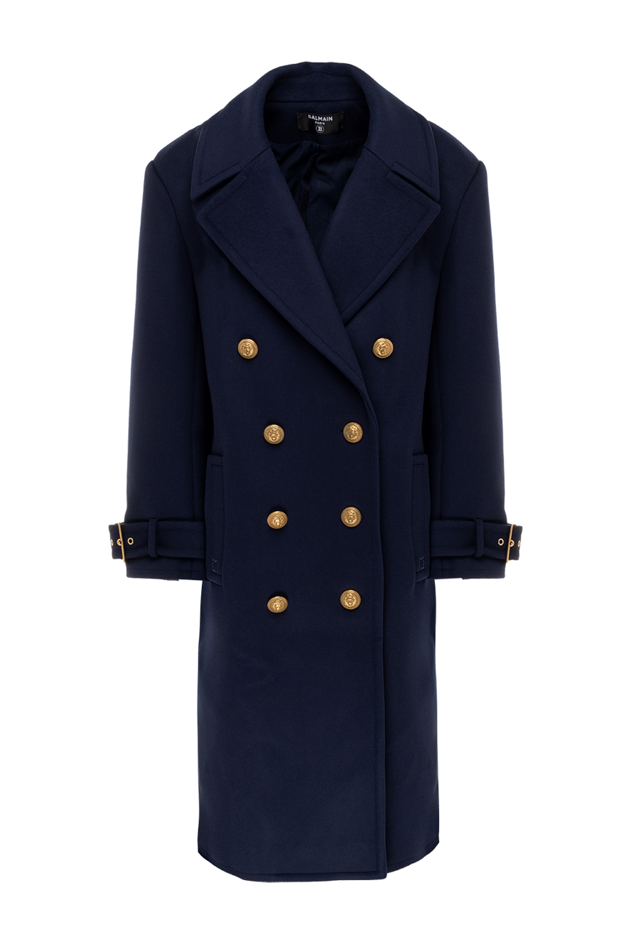 Balmain жіночі пальто з вовни синє жіноче купити фото з цінами 174935
