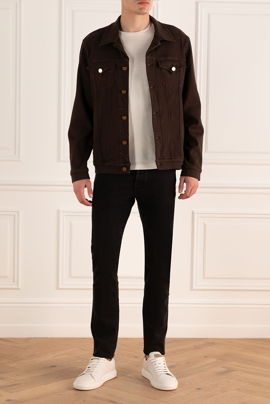 Scissor Scriptor чоловічі куртка джинсова з бавовни коричнева чоловіча купити фото з цінами 175130