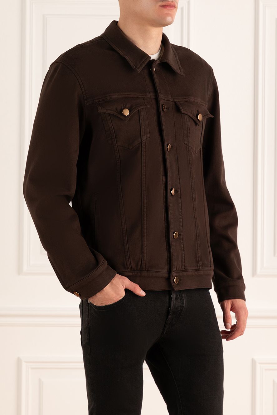 Scissor Scriptor чоловічі куртка джинсова з бавовни коричнева чоловіча купити фото з цінами 175130
