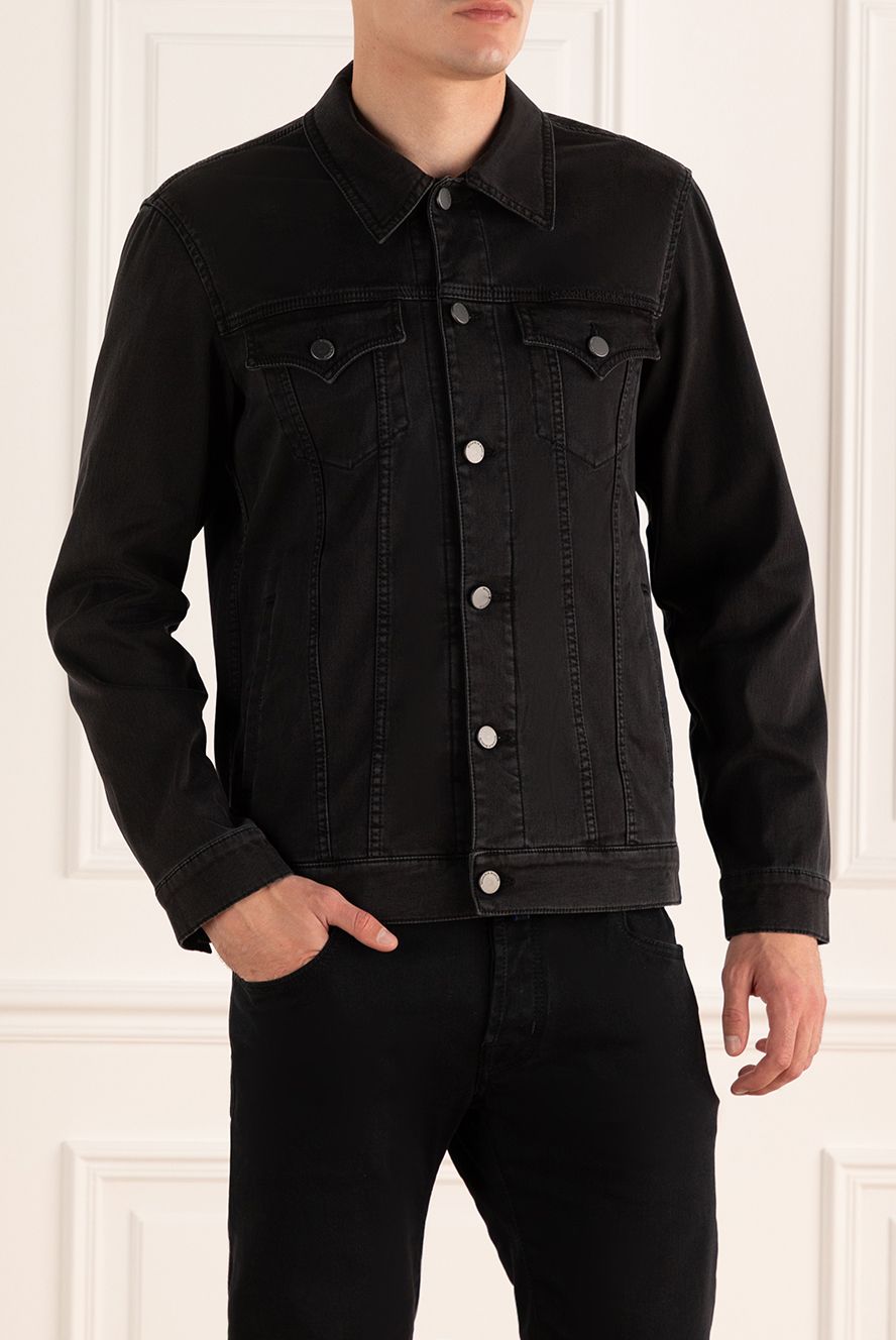 Scissor Scriptor чоловічі куртка джинсова з бавовни та поліестеру чорна чоловіча купити фото з цінами 175131