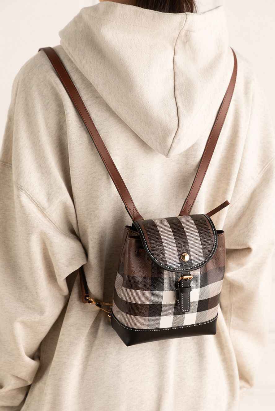 Burberry жіночі рюкзак з бавовни та поліуретану коричневий жіночий купити фото з цінами 175233