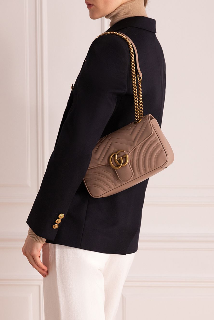 Gucci жіночі сумка зі шкіри бежева жіноча купити фото з цінами 175332