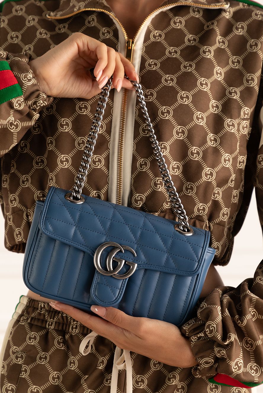 Gucci жіночі сумка зі шкіри синя жіноча купити фото з цінами 175337