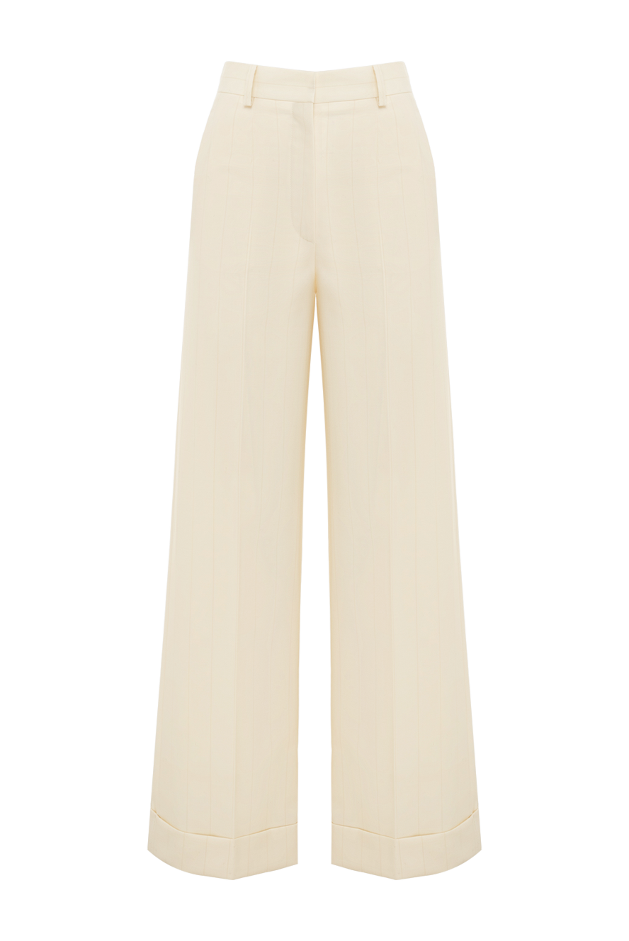 Loro Piana жіночі штани з вовни білі жіночі купити фото з цінами 176165 - фото 1