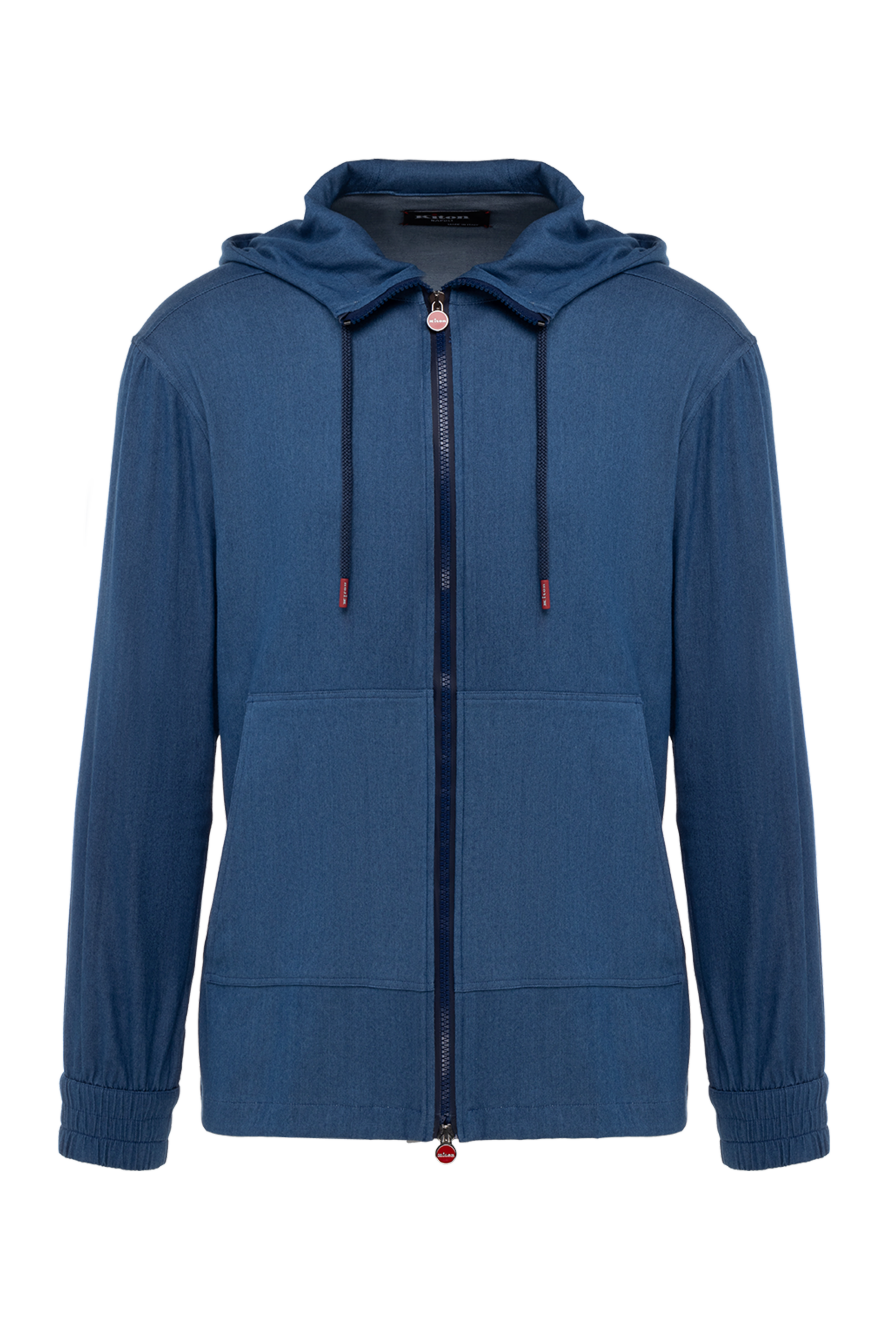 Kiton кофта спортивна з бавовни та еластану блакитна чоловіча 176178 - фото 1
