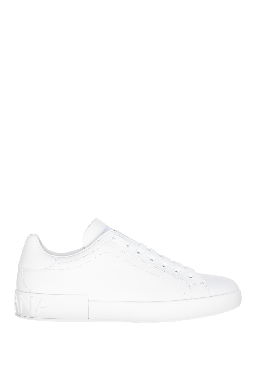 Dolce & Gabbana сникеры portofino из телячьей кожи белые на шнуровке 177795 - фото 1
