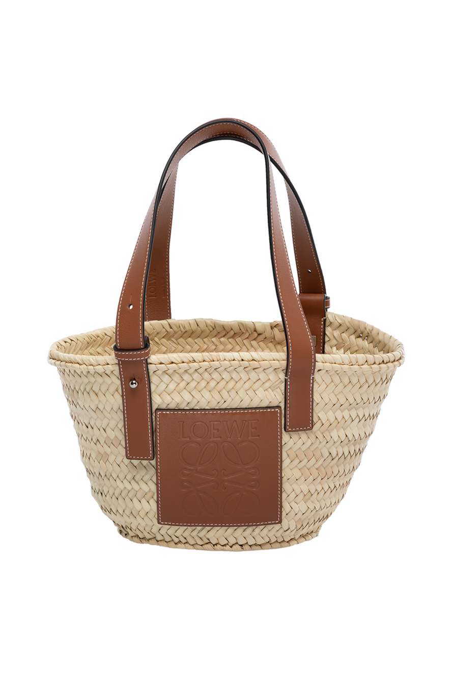 Loewe bag made of straw and genuine leather for women beige 178728 - photo 1