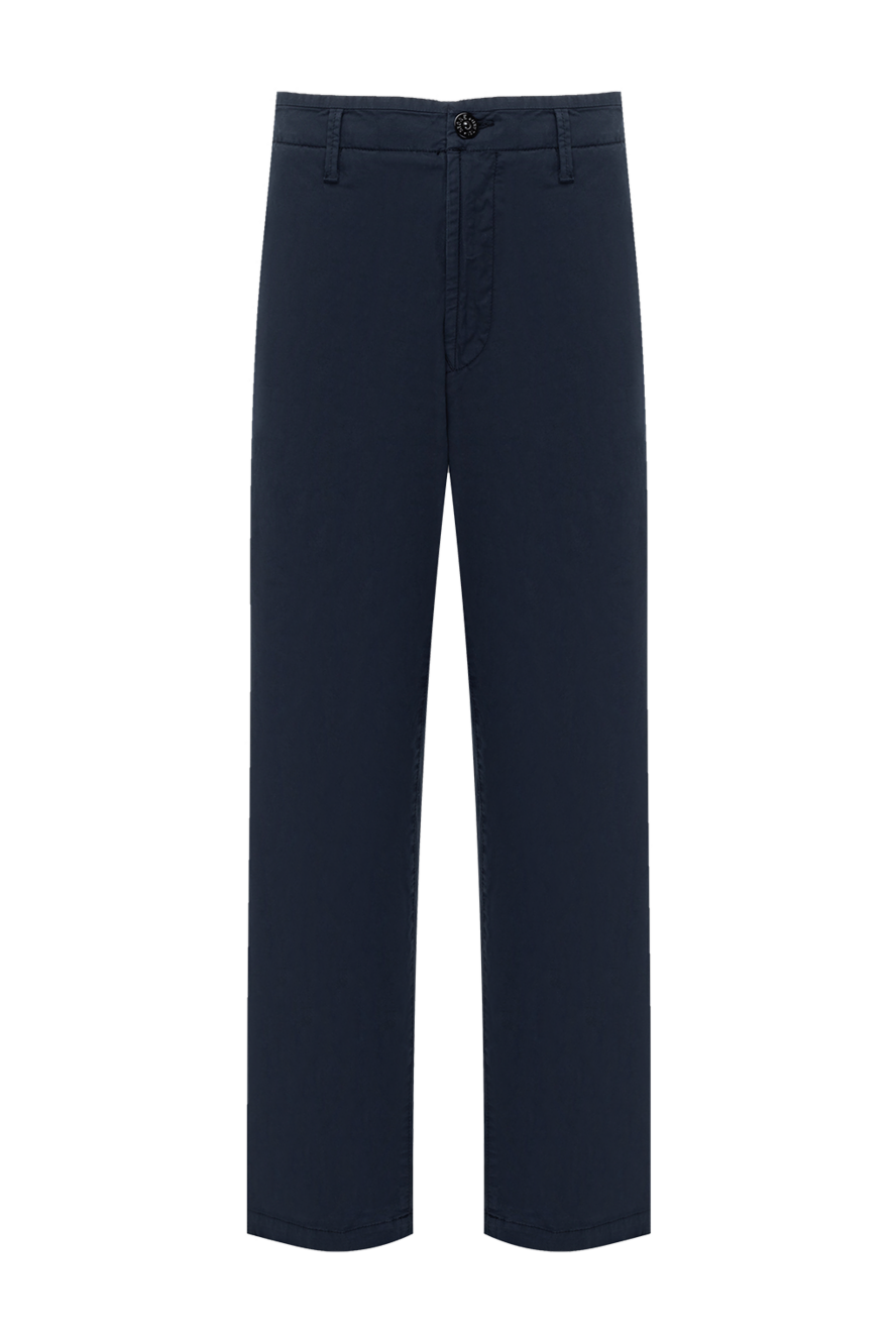 Men's dark blue cargo pants with patch pockets