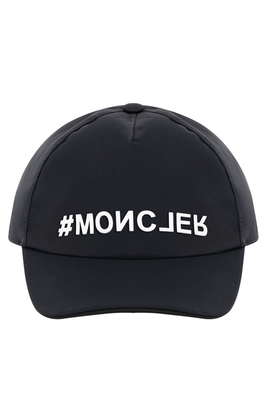 Moncler men's dark baseball cap with prominent white lettering 180588 - photo 1