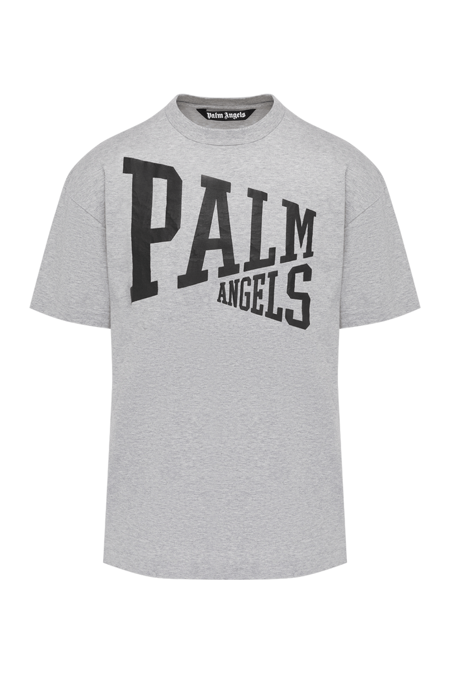 Palm Angels man gray men's t-shirt with a large logo 180597 - photo 1